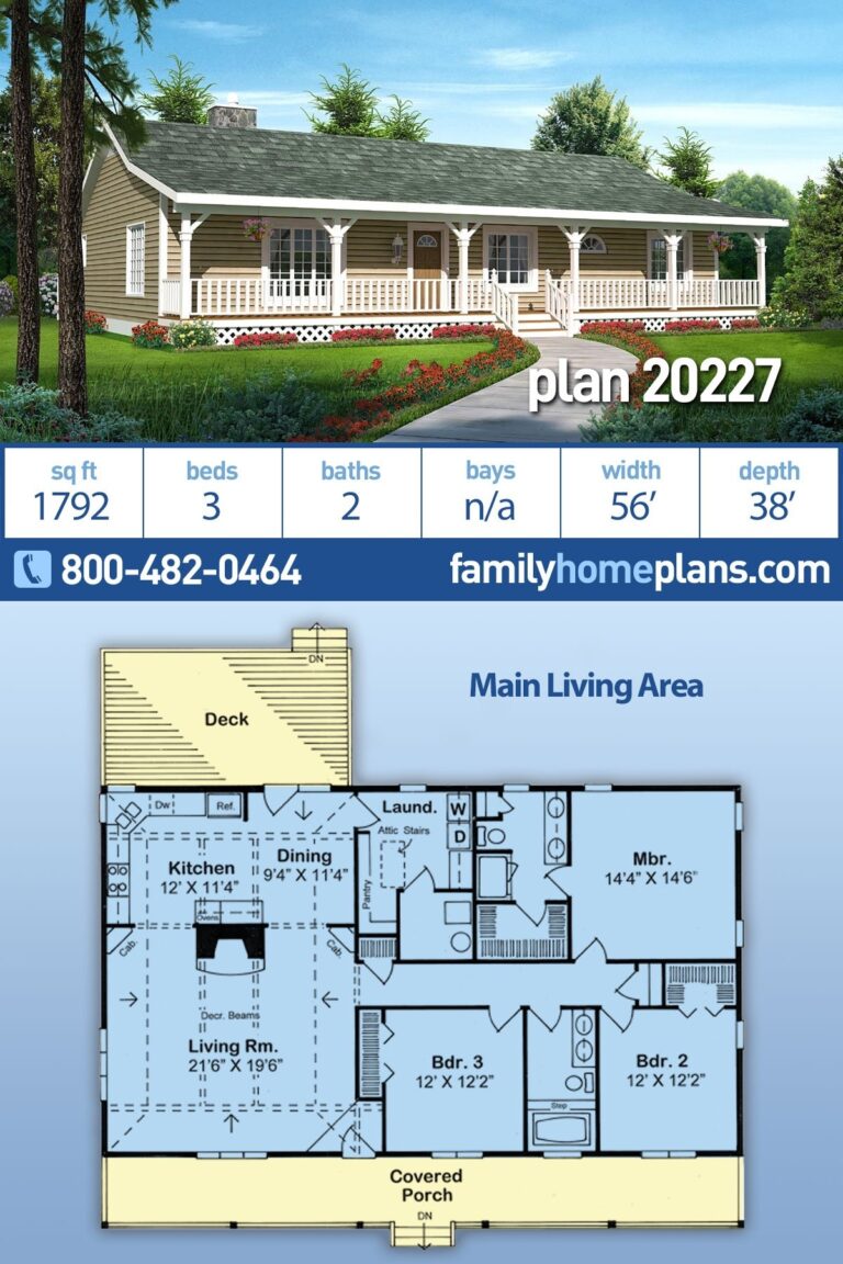 Plan 20227 Simple House Plan A 3 Bedroom Ranch Home Design At