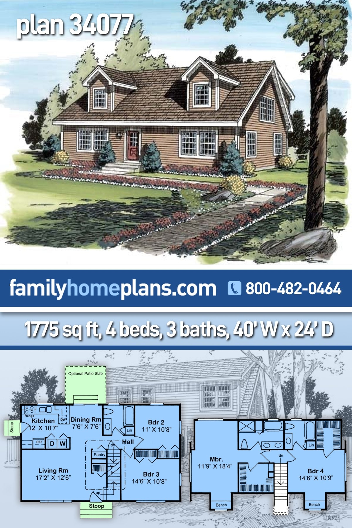 Plan 34077 Expandable Cape Cod Home For The Growing Family Plan 34077 Expandable Cape Cod Home For The Growing Family