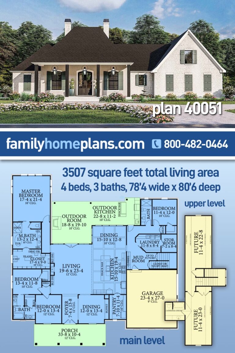 Plan 40051 4 Bedroom Acadian Style House Plan