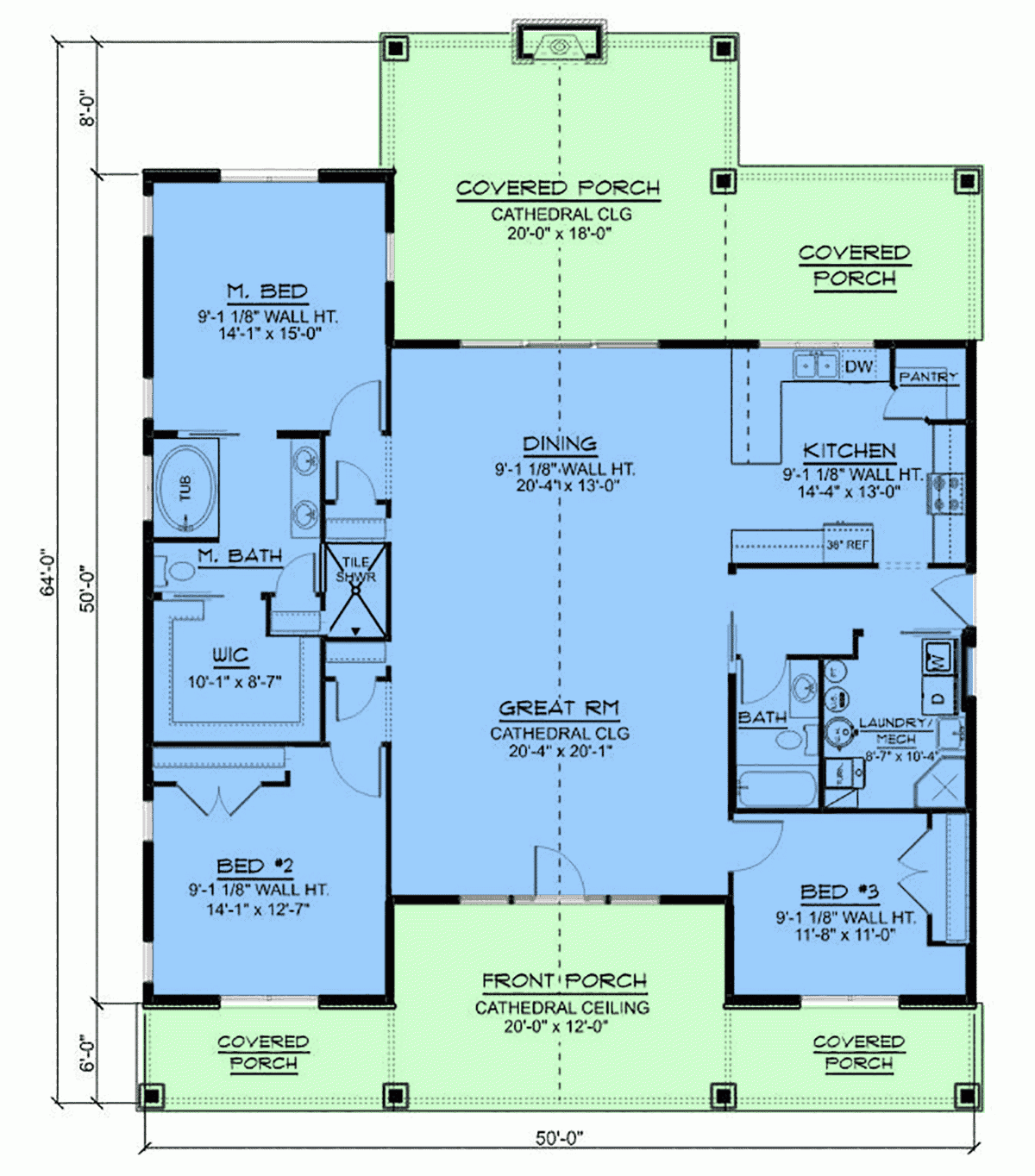 Plan 41841 Craftsman Style House Plan With Open Concept And Split Bedroom Layout