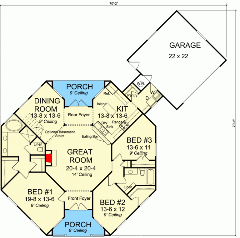 Plan 42262WM Octagonal Cottage Home Plan 1793 Sq Ft