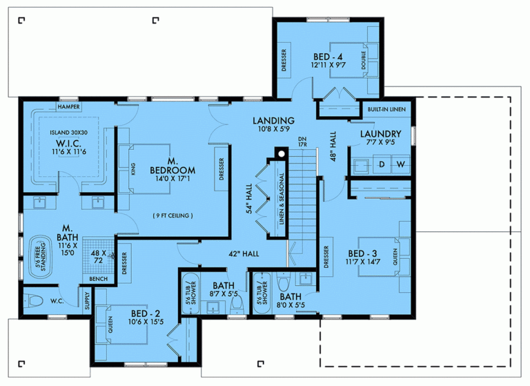 Plan 42957 Modern Farmhouse Plan With Up To 9 Bedrooms Den