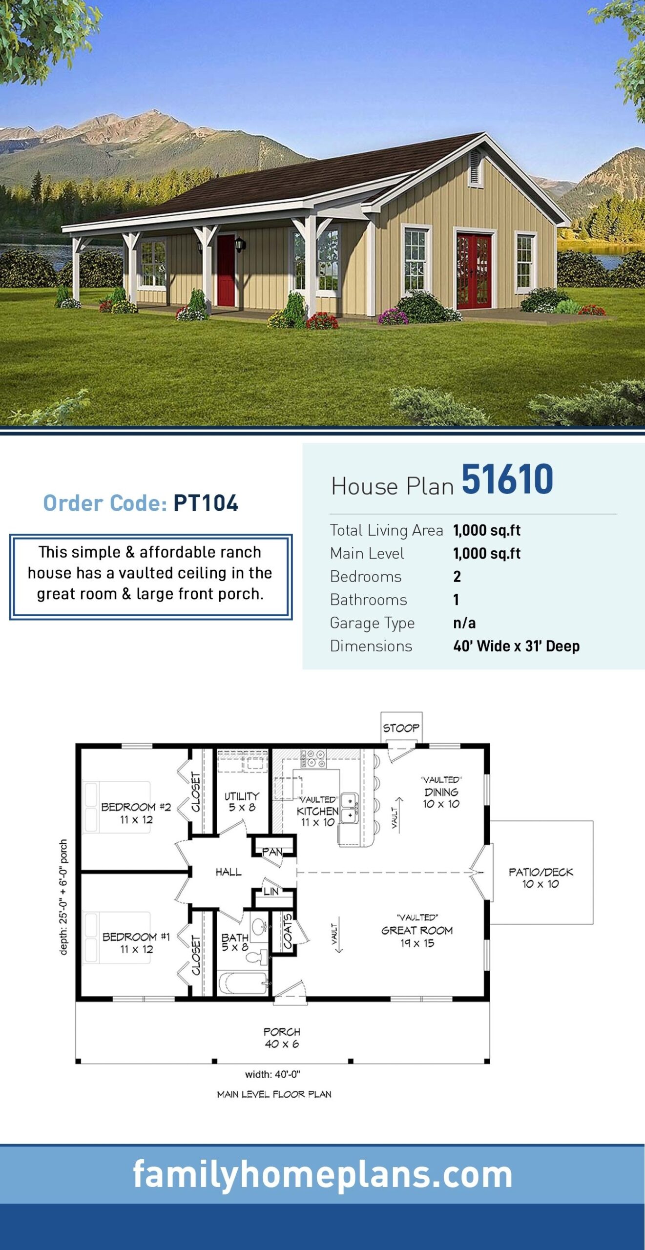 Plan 51610 Simple Affordable Ranch Home Design Plan 51610 Simple Affordable Ranch Home Design