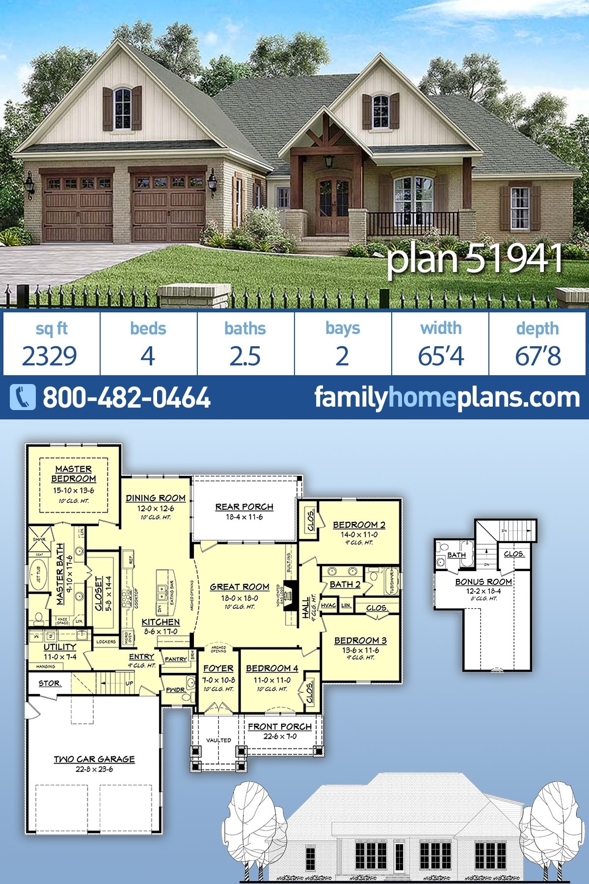 Plan 51941 Beautiful 4 Bedroom Traditional Home Floor Plans Plan 51941 Beautiful 4 Bedroom Traditional Home Floor Plans