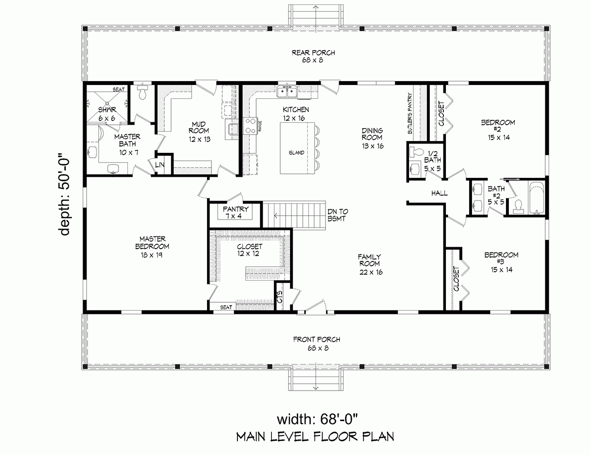 Plan 52190 Raised Ranch Or Rambler Home Plan With 2382 Sq Ft 3
