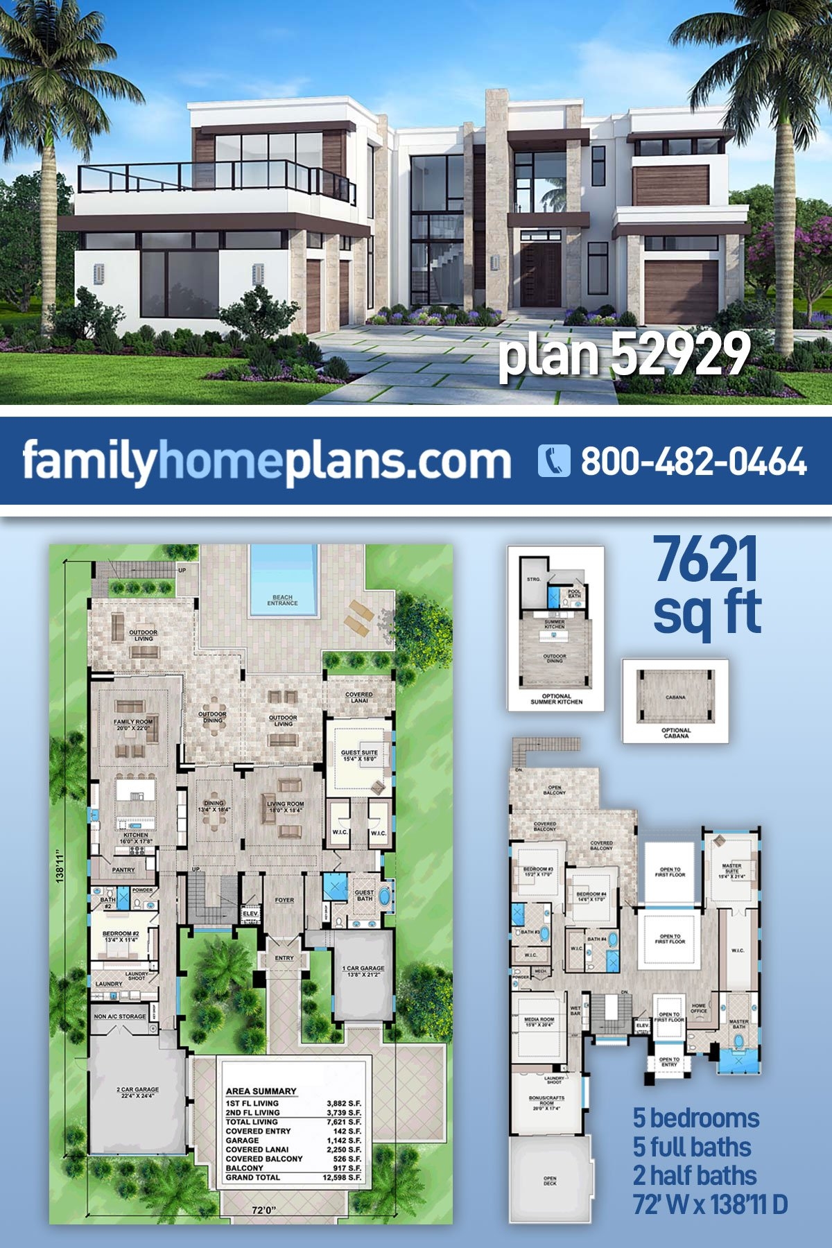 Plan 52929 5 Bedroom Contemporary House Plan Plan 52929 5 Bedroom Contemporary House Plan