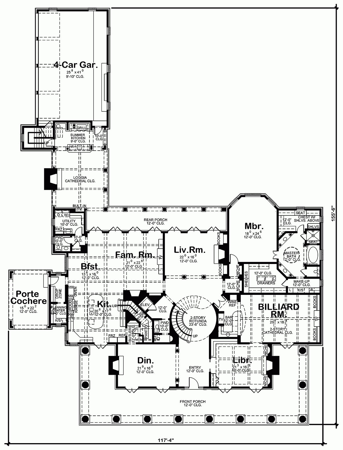 Plan 66446 Plantation Style With 5 Bed 7 Bath 4 Car Garage Plan 66446 Plantation Style With 5 Bed 7 Bath 4 Car Garage