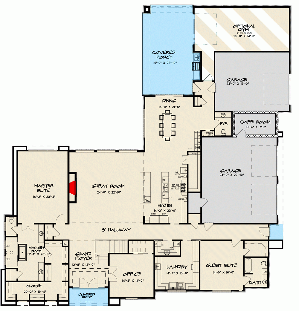 Plan 70810SND Contemporary Country Home Plan With Main floor Master Suite And Gym Plan 70810SND Contemporary Country Home Plan With Main floor Master Suite And Gym