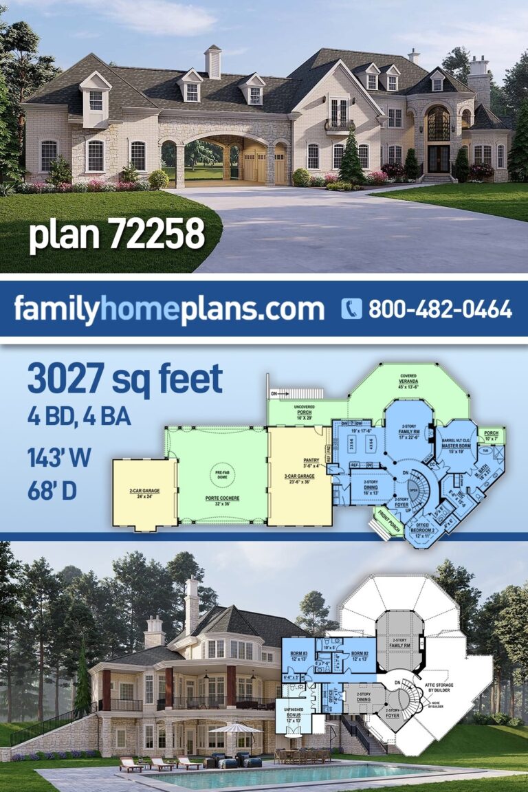 Plan 72258 European House Plan With Walkout Basement