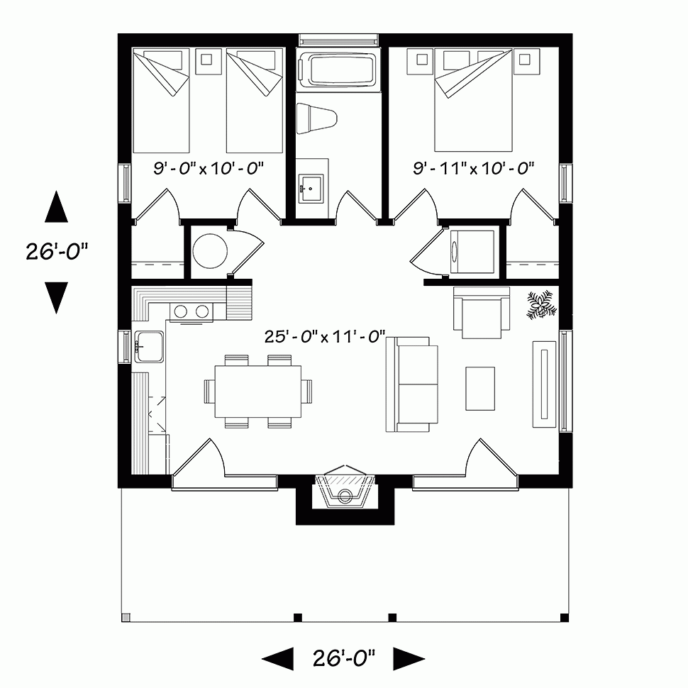 Plan 76474 Small Modern Floor Plan Vacation Home Plan 76474 Small Modern Floor Plan Vacation Home