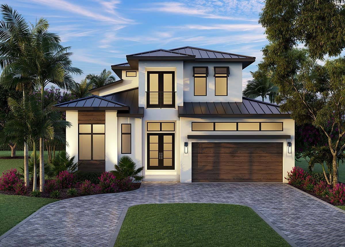 Plan 77511 Narrow Lot Florida House Plan With 5 Bedrooms Plan 77511 Narrow Lot Florida House Plan With 5 Bedrooms