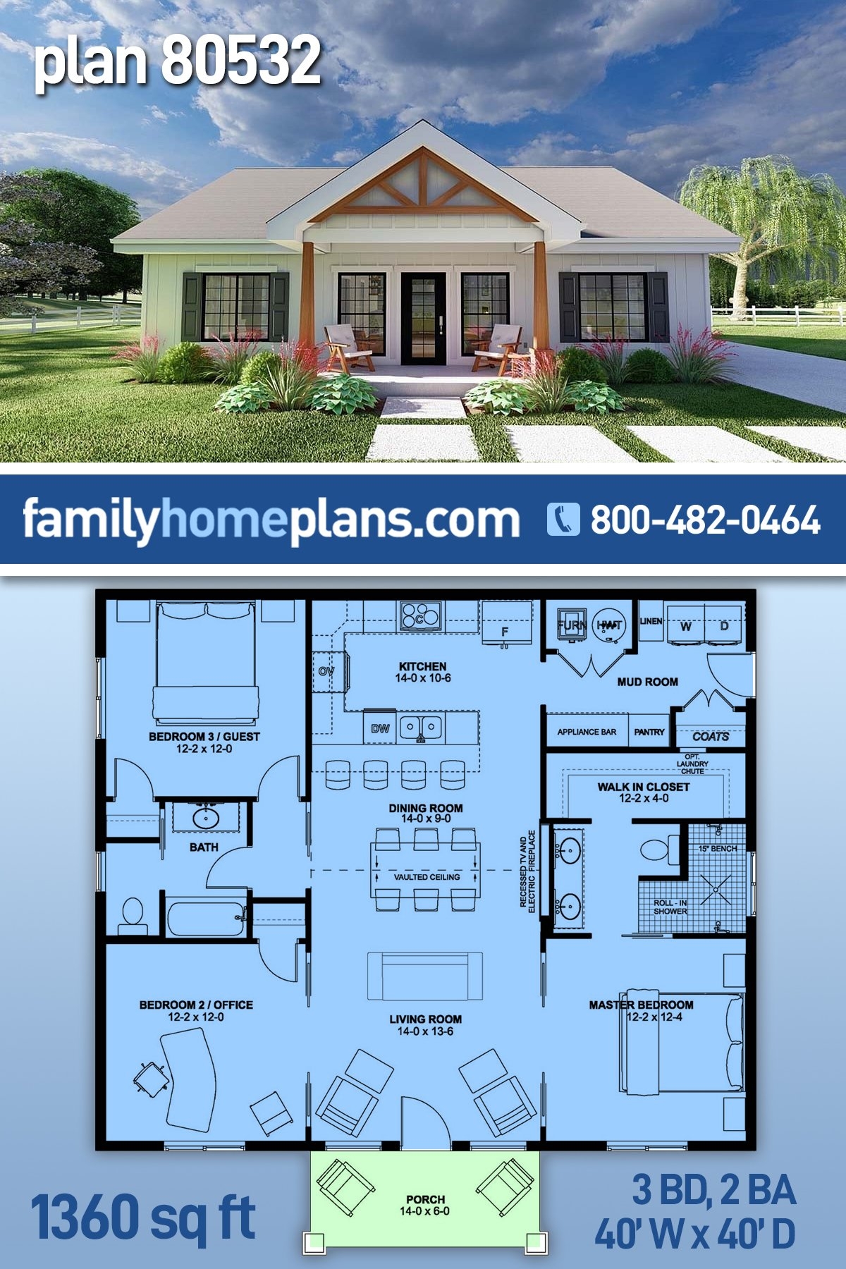 Plan 80532 Compact Design With Full Sized Amenities