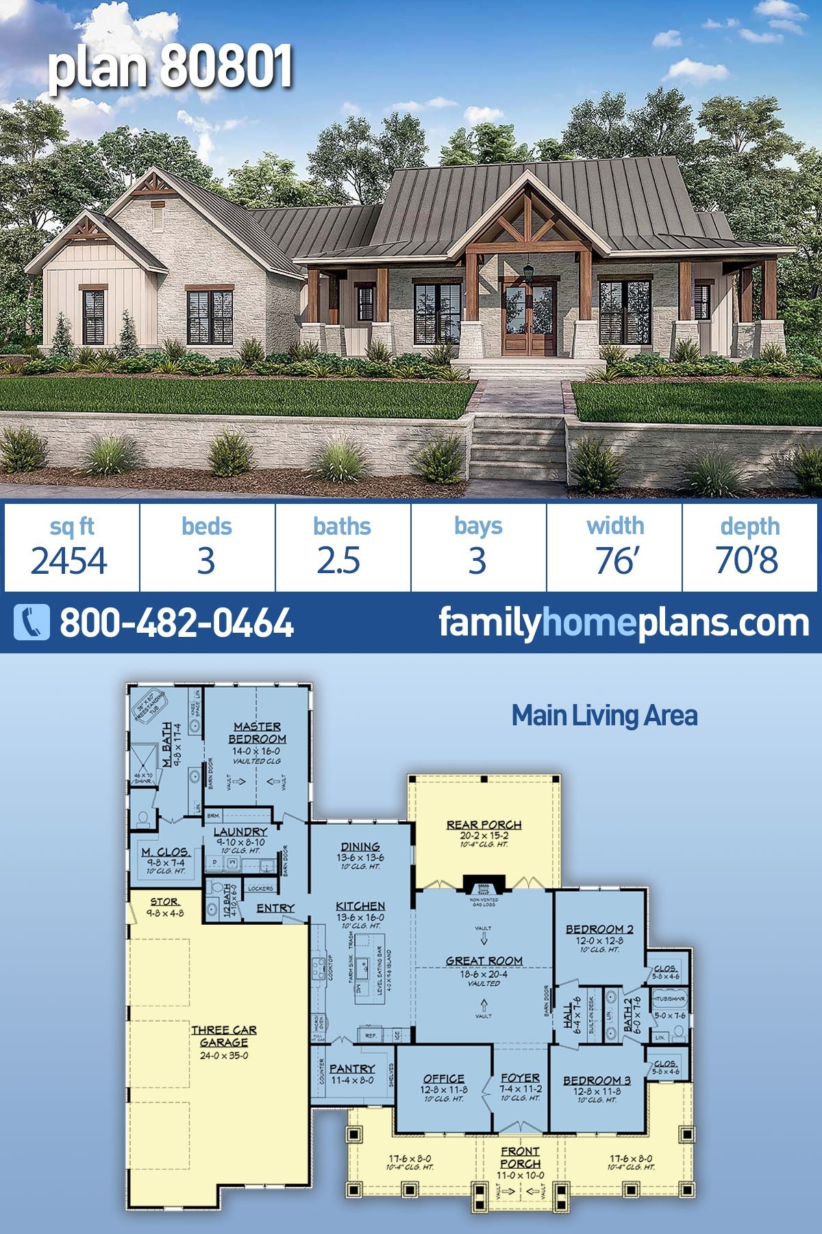 Plan 80801 Texas Hill Country Plan With Wrap Around Porch And H