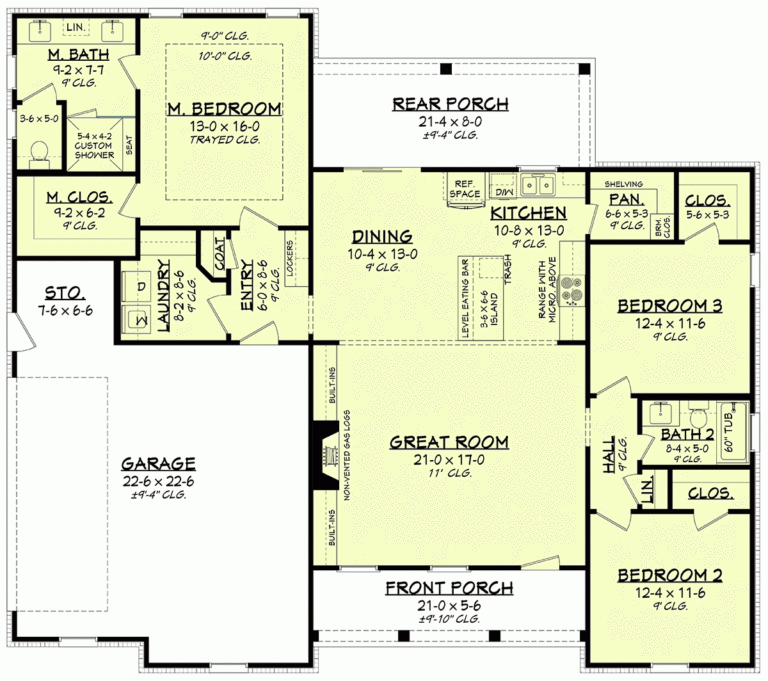 Plan 80802 3 Bedroom New American Home Plan