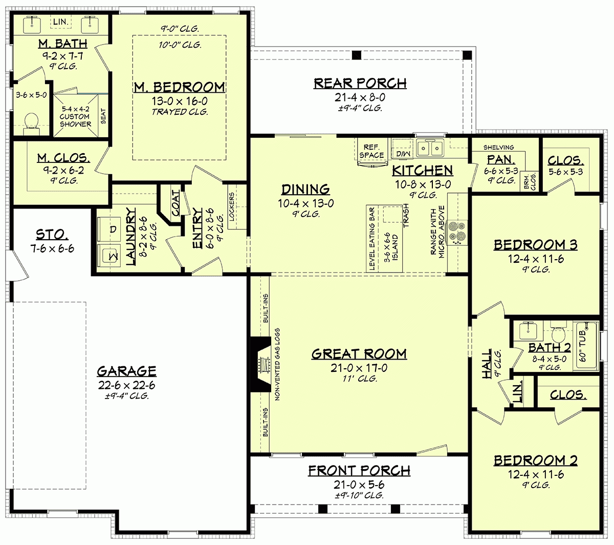 Plan 80802 3 Bedroom New American Home Plan Plan 80802 3 Bedroom New American Home Plan