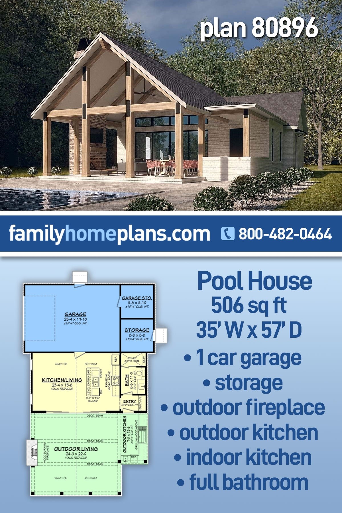 Plan 80896 Unique Poolhouse With Garage And Outdoor Kitchen Plan 80896 Unique Poolhouse With Garage And Outdoor Kitchen