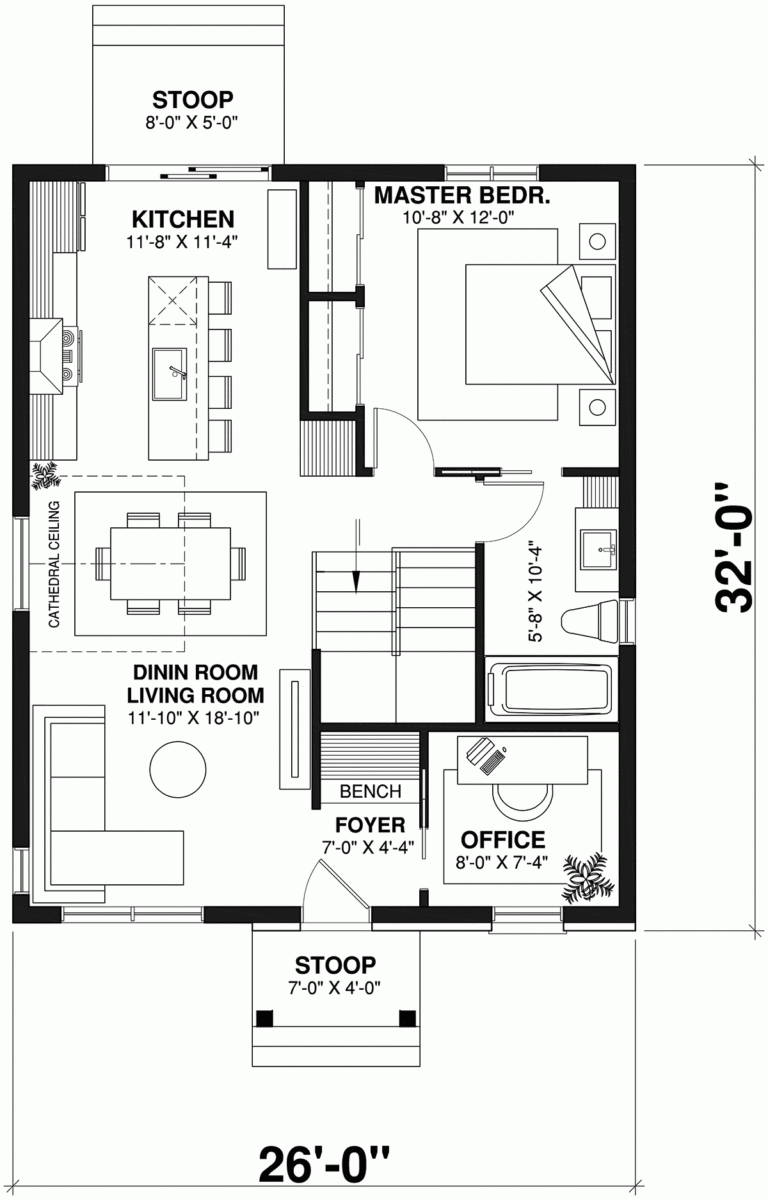 Plan 81833 Cute Small 2 Bedroom Country Bungalow House Plan Wit