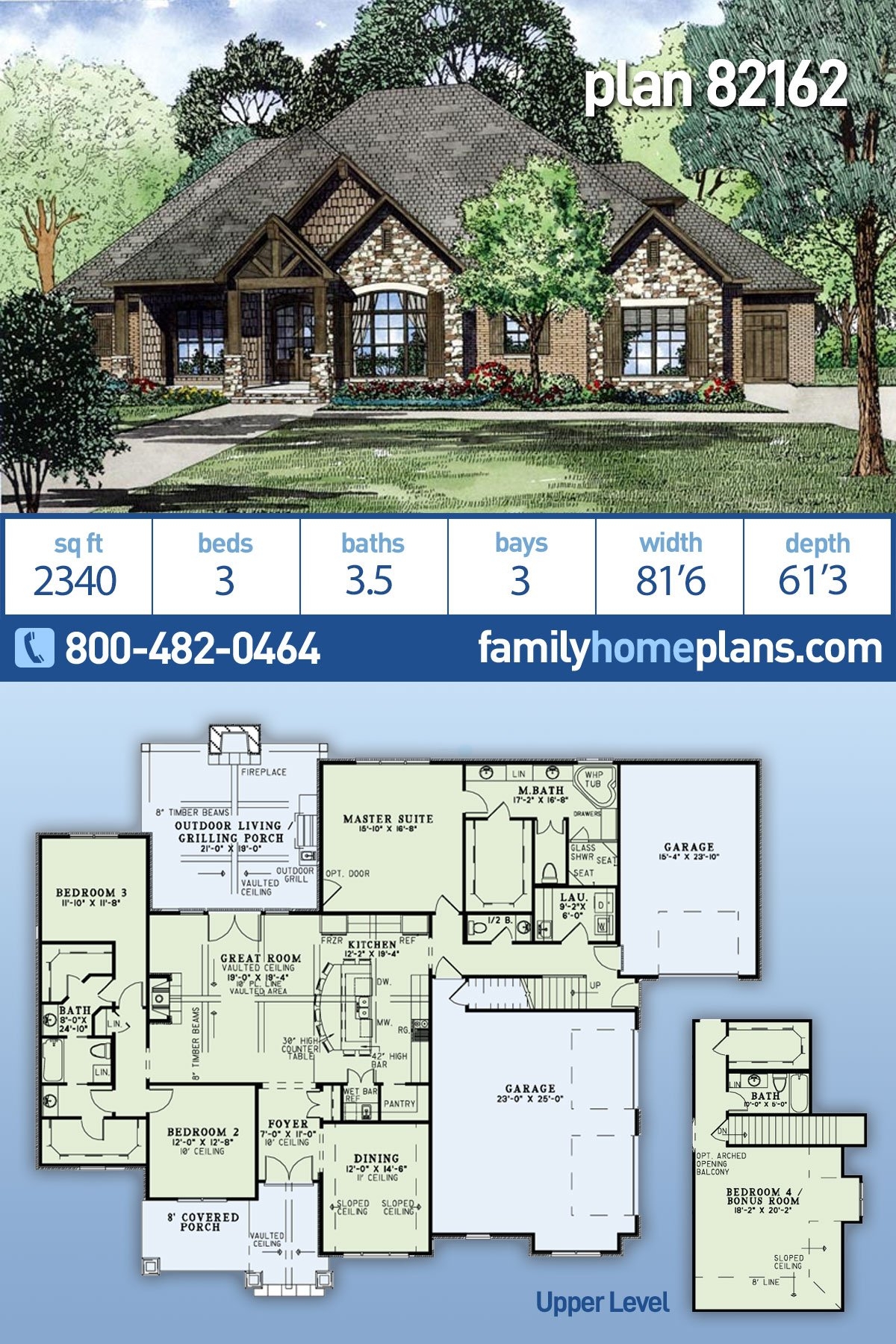 Plan 82162 Rustic Craftsman Style House Plan With 2340 Sq Ft 3 Plan 82162 Rustic Craftsman Style House Plan With 2340 Sq Ft 3