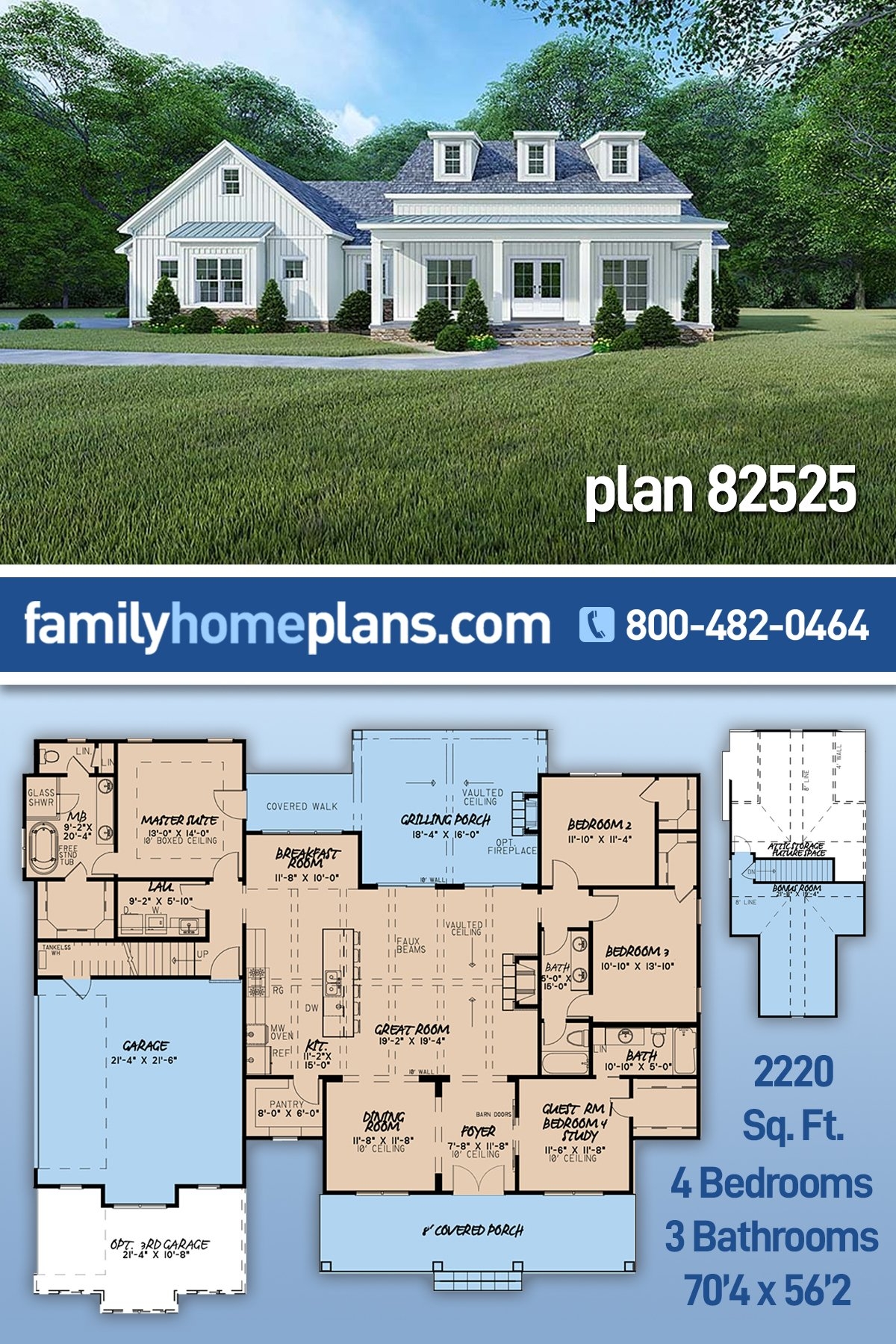 Plan 82525 Country House Plans With 2220 Sq Ft 4 Bedrooms 3 F Plan 82525 Country House Plans With 2220 Sq Ft 4 Bedrooms 3 F