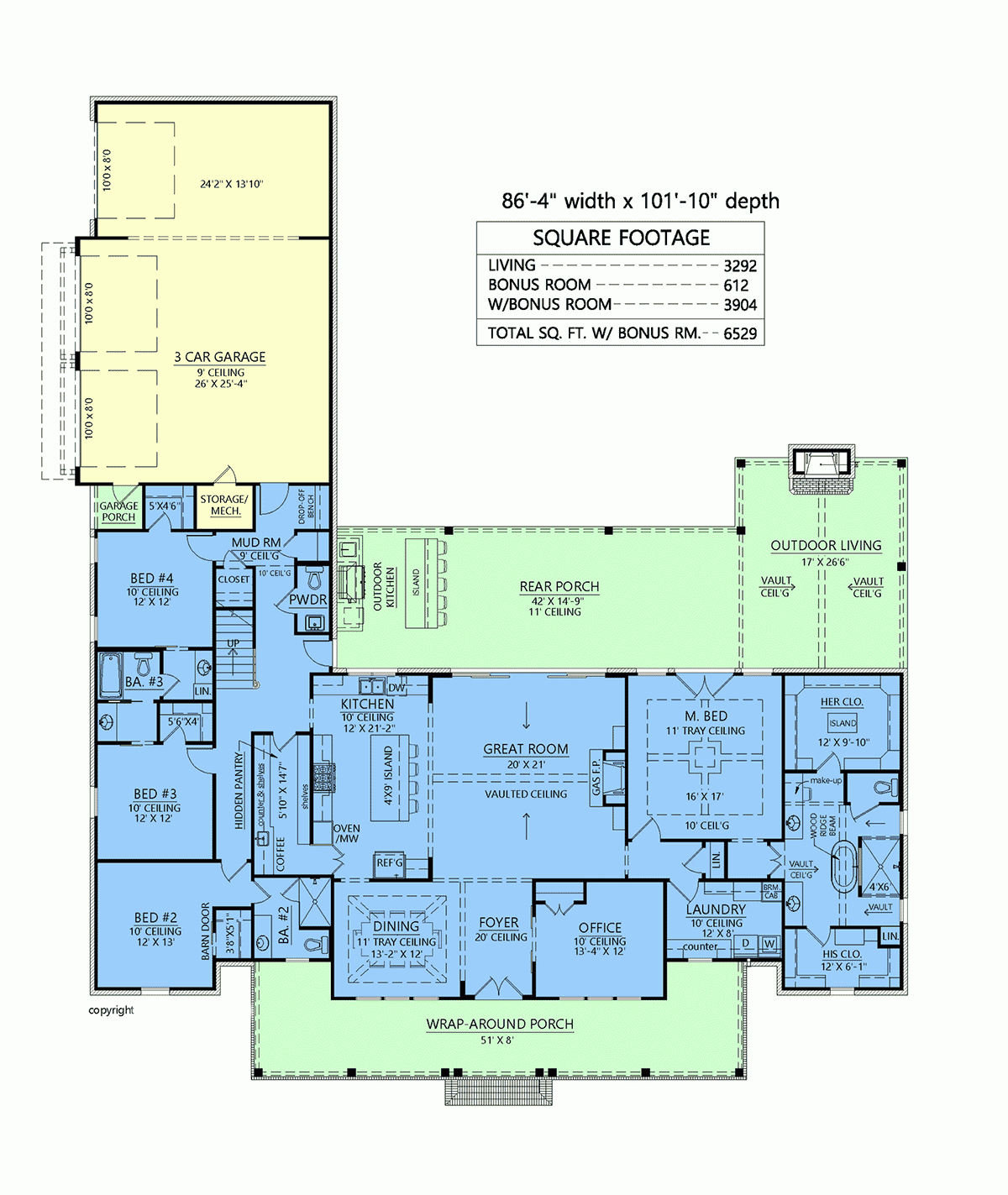 Plan 84704 Southern Style Farmhouse With 4 Bedrooms 4 Bathroom