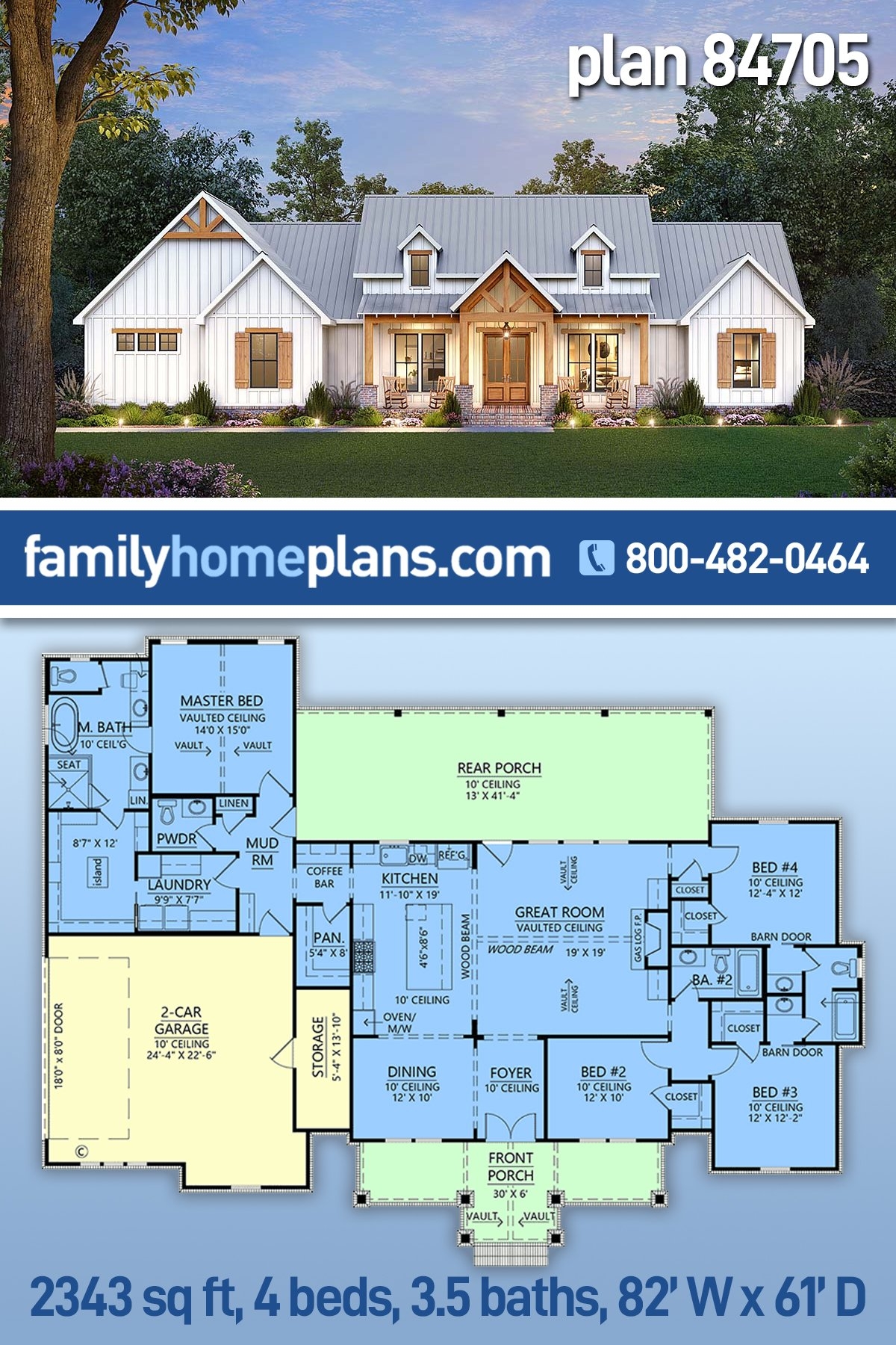 Plan 84705 Modern Farmhouse Plan With Master WIC Attached To Th Plan 84705 Modern Farmhouse Plan With Master WIC Attached To Th