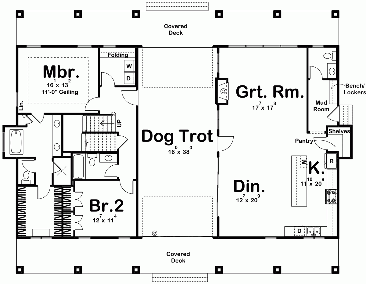 Plan 84910 1 5 Story Traditional Style Dogtrot Home Plan 84910 1 5 Story Traditional Style Dogtrot Home
