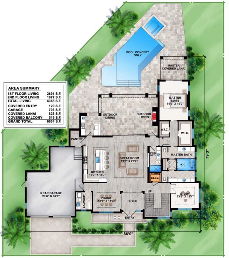 Plan 86022BW Contemporary House Plan With Upstairs And Downstairs Outdoor Space