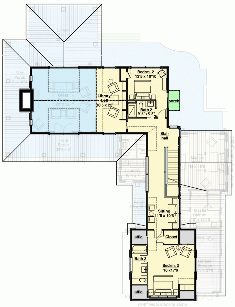 Plan 865000SHW L Shaped Modern Farmhouse With Vaulted Great Room And Master Suite