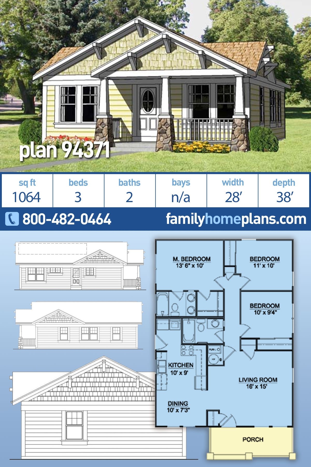 Plan 94371 Small Craftsman Cottage Plan 94371 At Family Home Pl