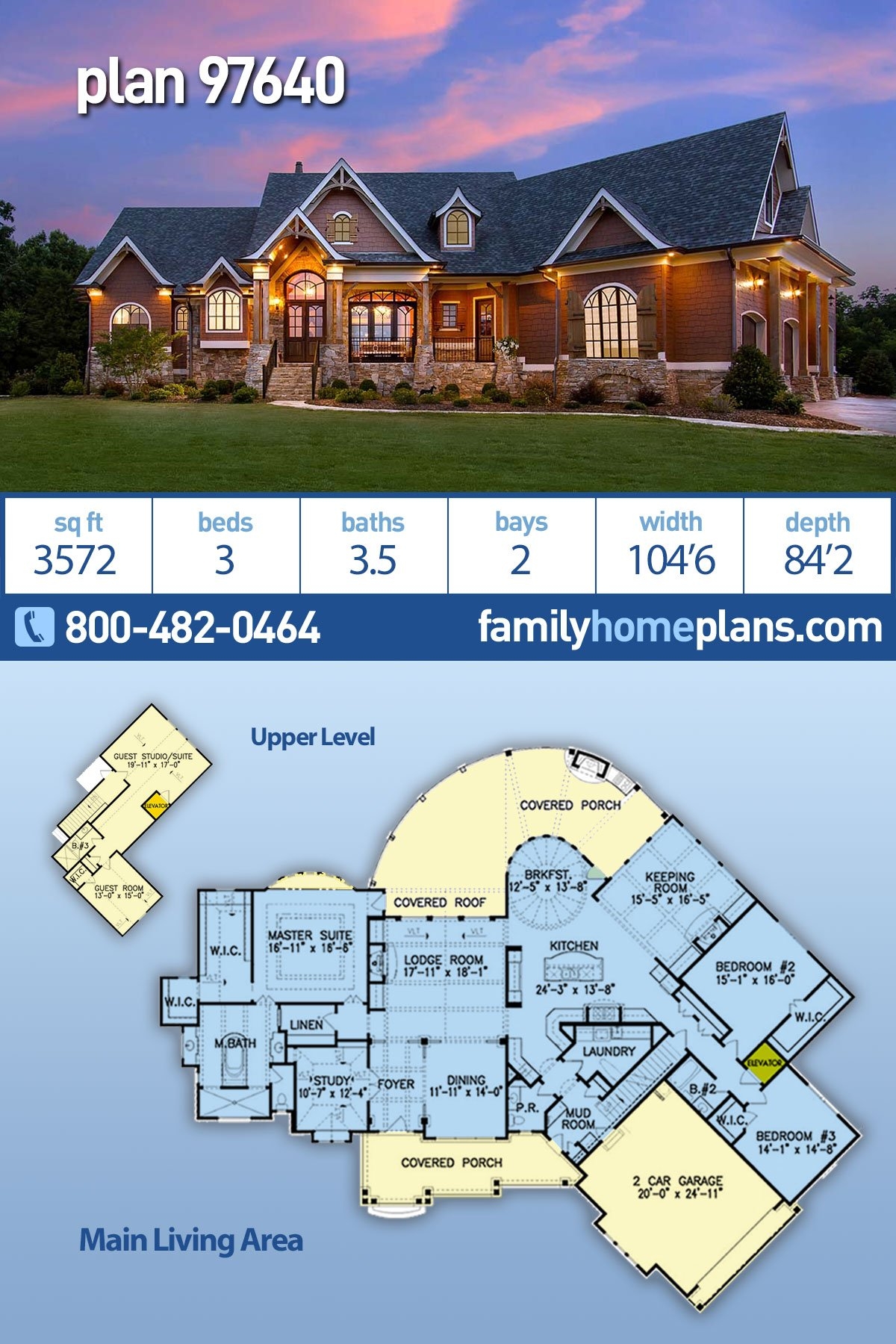 Plan 97640 Gorgeous New Luxury Craftsman Home Plan With Curved
