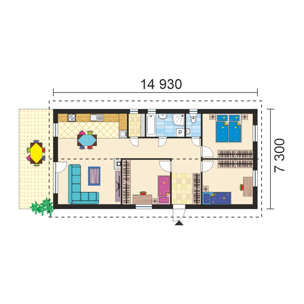 3 Bedroom Rectangle House Floor Plan 3 Bedroom Rectangle House Floor Plan