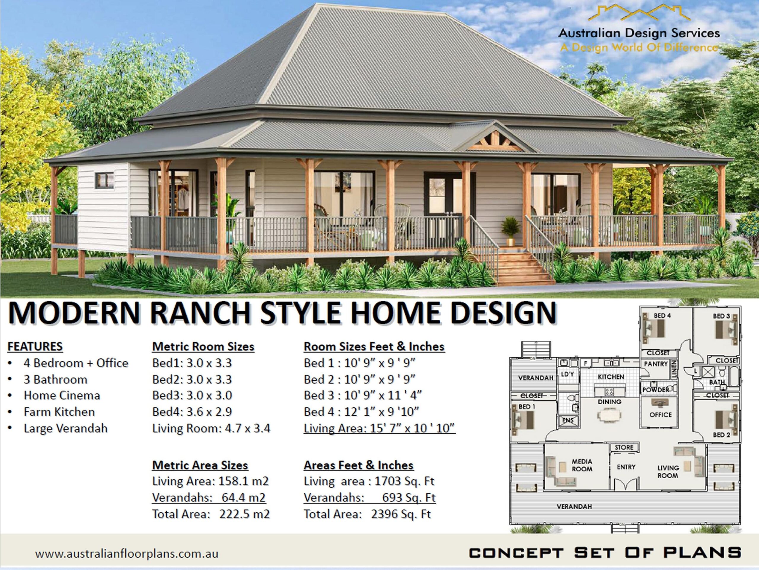 Modern 4 Bedroom Ranch House Plans Modern 4 Bedroom Ranch House Plans
