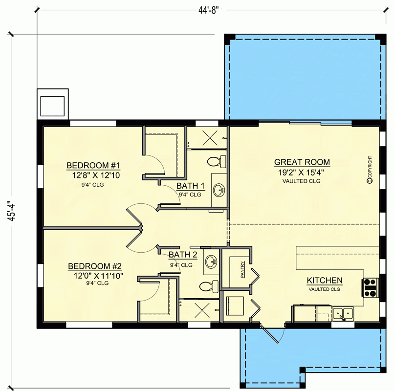 Rectangular 2 Bedroom Tiny Home Plan With 2 Outdoor Spaces 65719BS Architectural Designs House Plans Rectangular 2 Bedroom Tiny Home Plan With 2 Outdoor Spaces 65719BS Architectural Designs House Plans