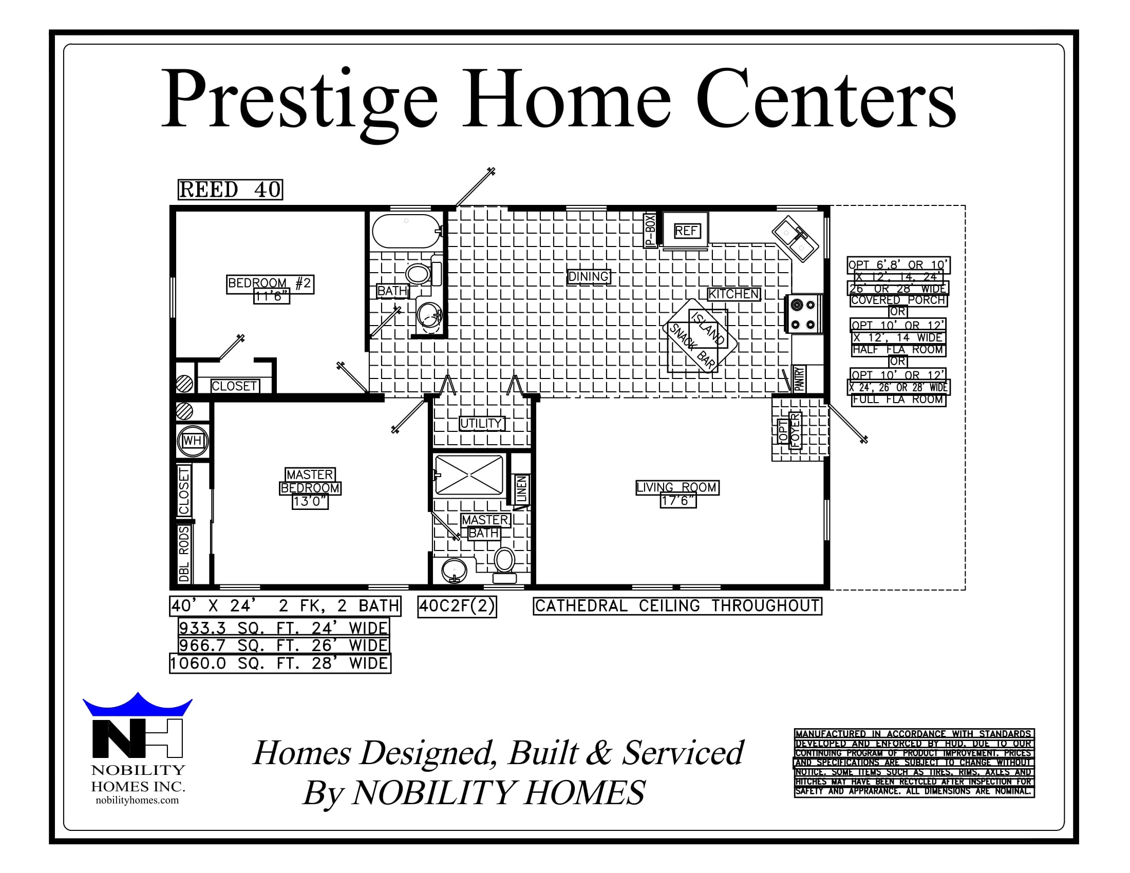 Reed 26 X 40 Prestige Home Centers Reed 26 X 40 Prestige Home Centers
