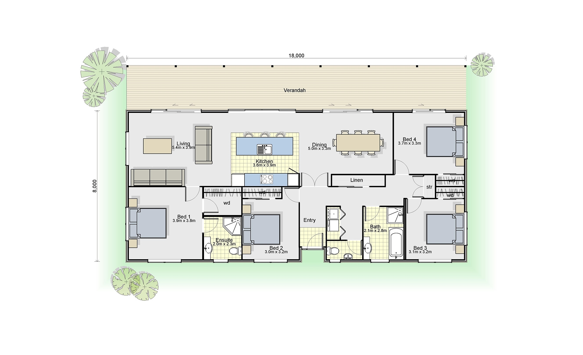 Rectangular House Plans 4 Bedroom Rectangular House Plans 4 Bedroom