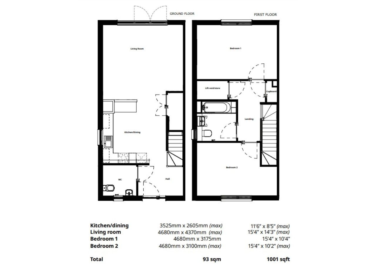 Two Bedroom Detached House Plan Two Bedroom Detached House Plan