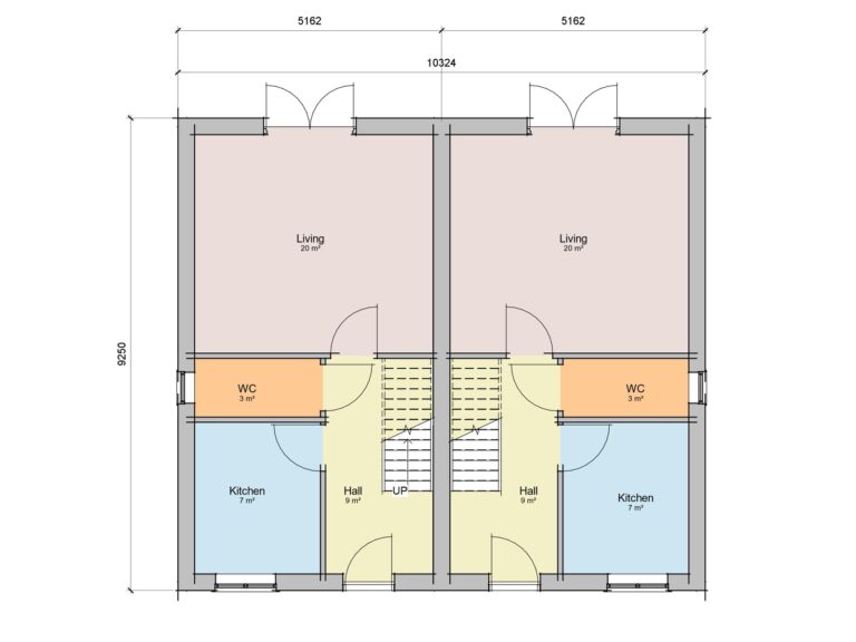 Semi Detached House Plans The Caple Houseplansdirect