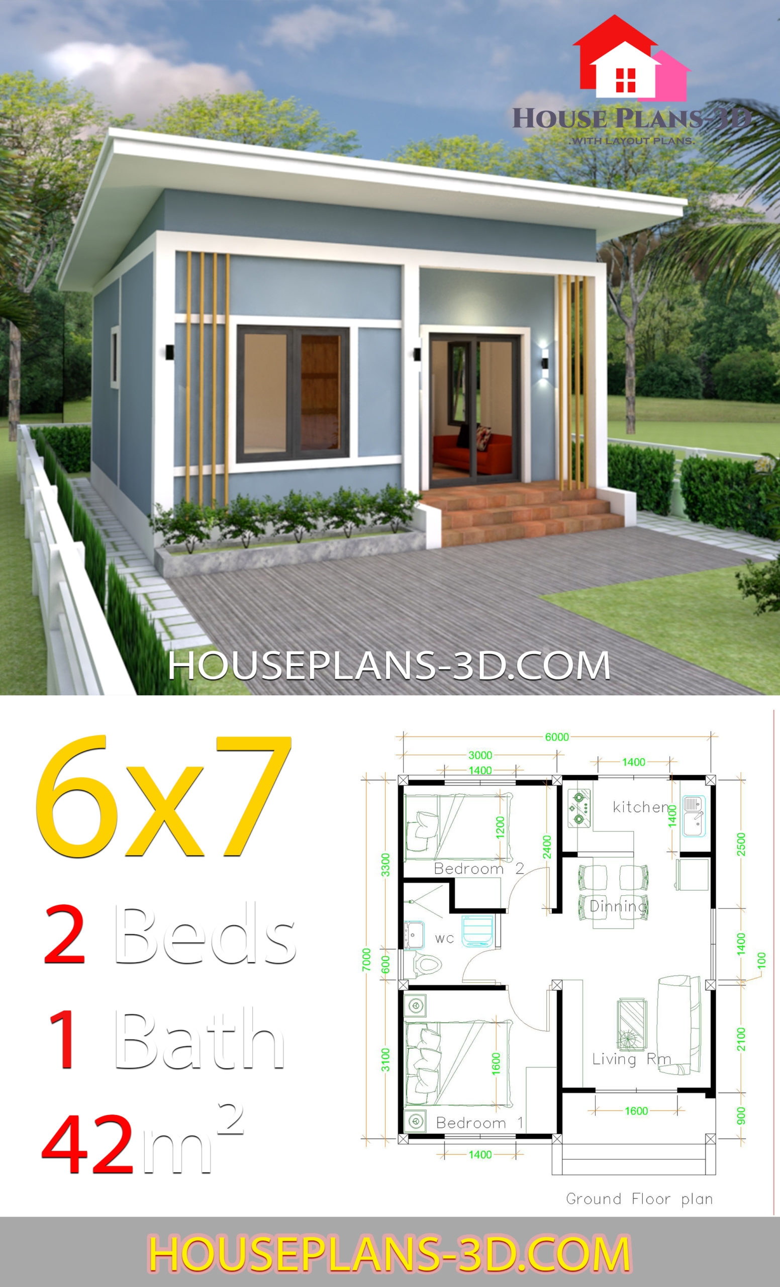Simple House Plan With 2 Bedrooms Simple House Plan With 2 Bedrooms