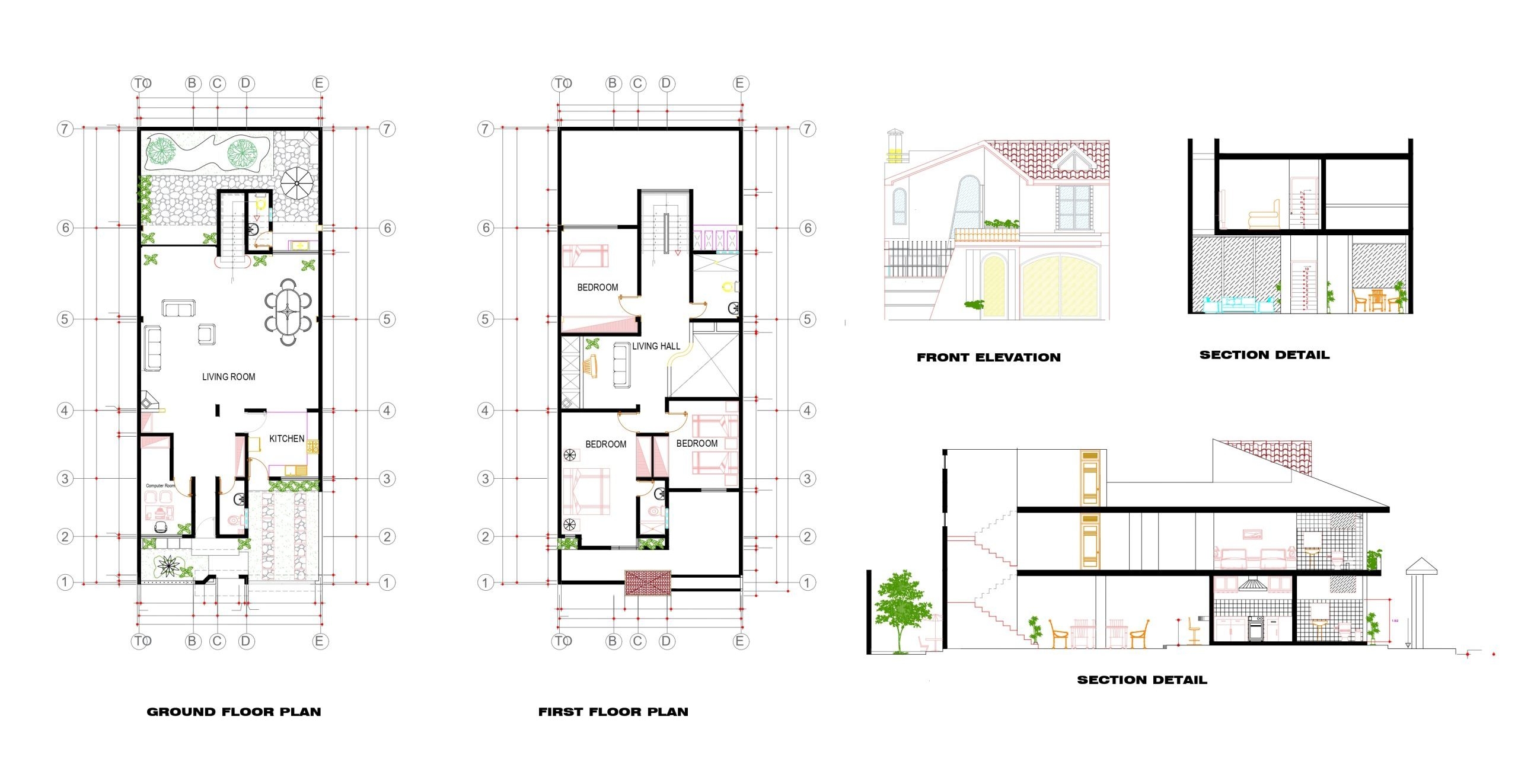 Simple Two Story House Floor Plan AutoCAD U0026 PDF Download Simple Two Story House Floor Plan AutoCAD U0026 PDF Download