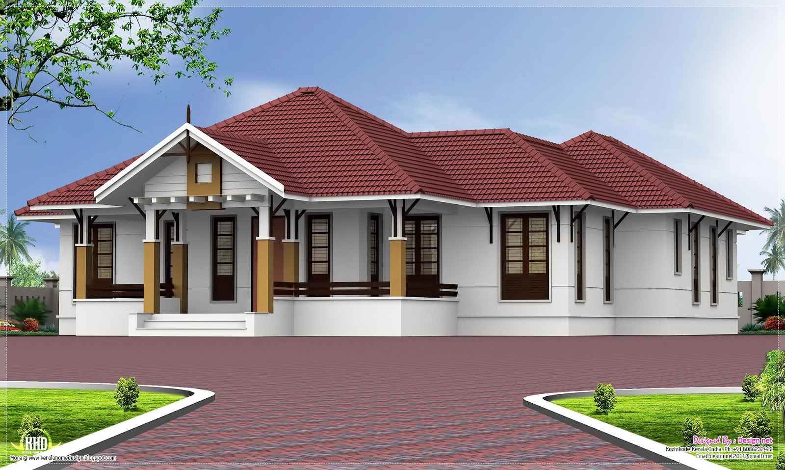 Single Floor 4 Bedroom Home With Courtyard Kerala Home Design And Floor Plans 10K Dream Houses Single Floor 4 Bedroom Home With Courtyard Kerala Home Design And Floor Plans 10K Dream Houses