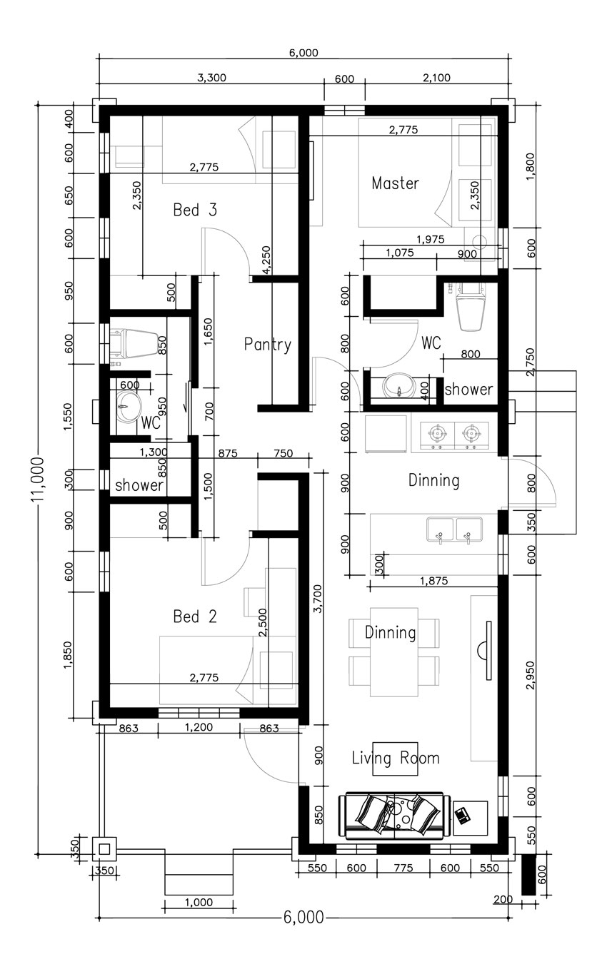 Small Home Plan With 3 Bedrooms Cool House Concepts Small Home Plan With 3 Bedrooms Cool House Concepts