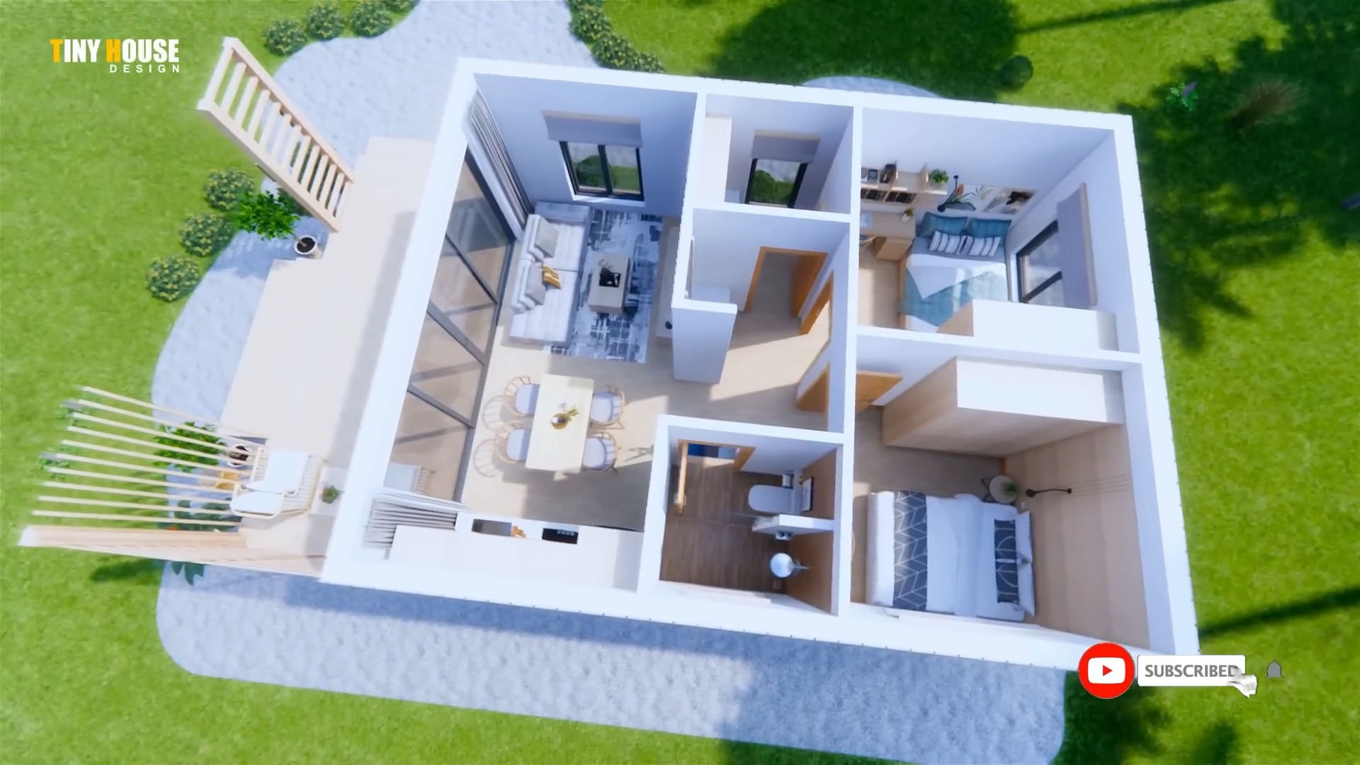 Small House Design 6x11 With 2 Bedrooms House Plans 3D Small House Design 6x11 With 2 Bedrooms House Plans 3D