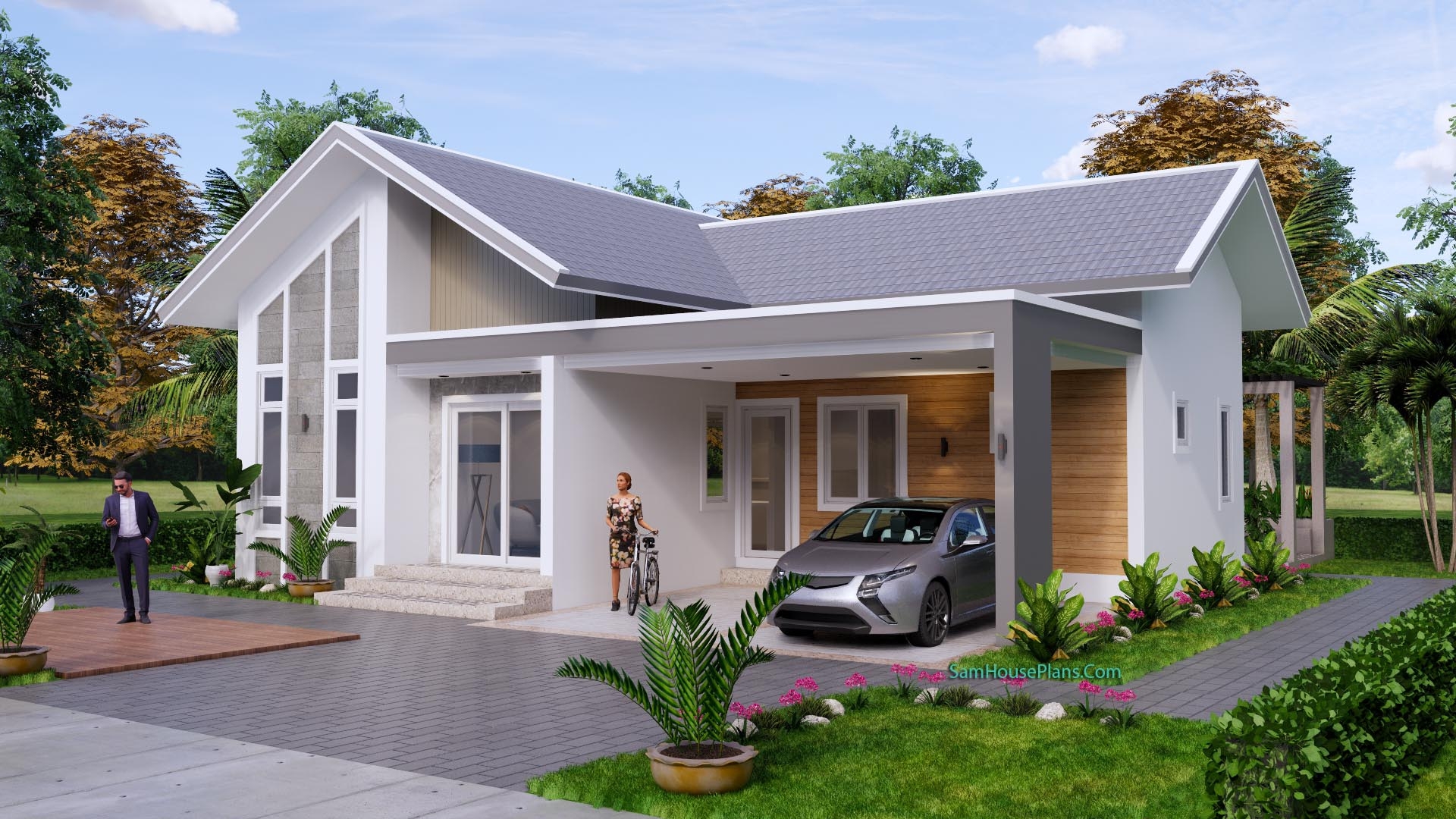 Small House Plan 12x8 5 Meter 3 Beds Gable Roof Small House Plan 12x8 5 Meter 3 Beds Gable Roof