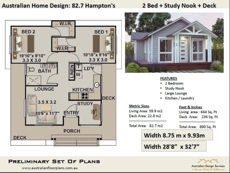 Small House Plan Australia 2 Bedroom Small Home Design 2 Bed Study Granny Flat 2 bedroom House Plans Etsy