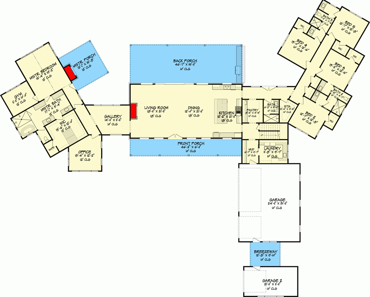 Sprawling Hill Country Home Plan With Deluxe Master Wing 150010HRP Architectural Designs House Plans