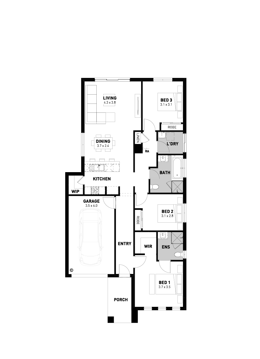 3 Bedroom Terraced House Plan 3 Bedroom Terraced House Plan
