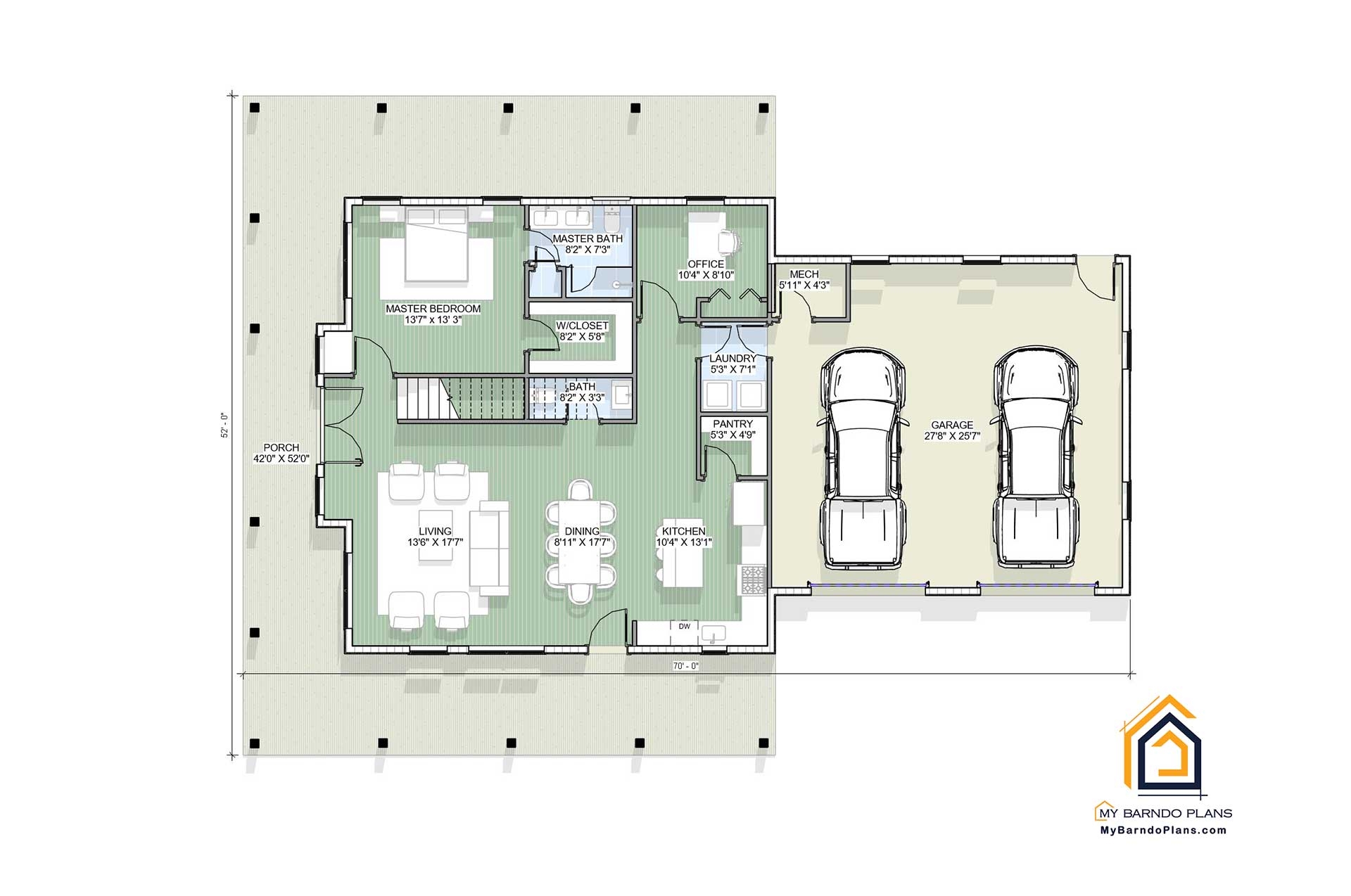 The Cottage Floor Plan 4 Bedroom Barndominium Affordable The Cottage Floor Plan 4 Bedroom Barndominium Affordable