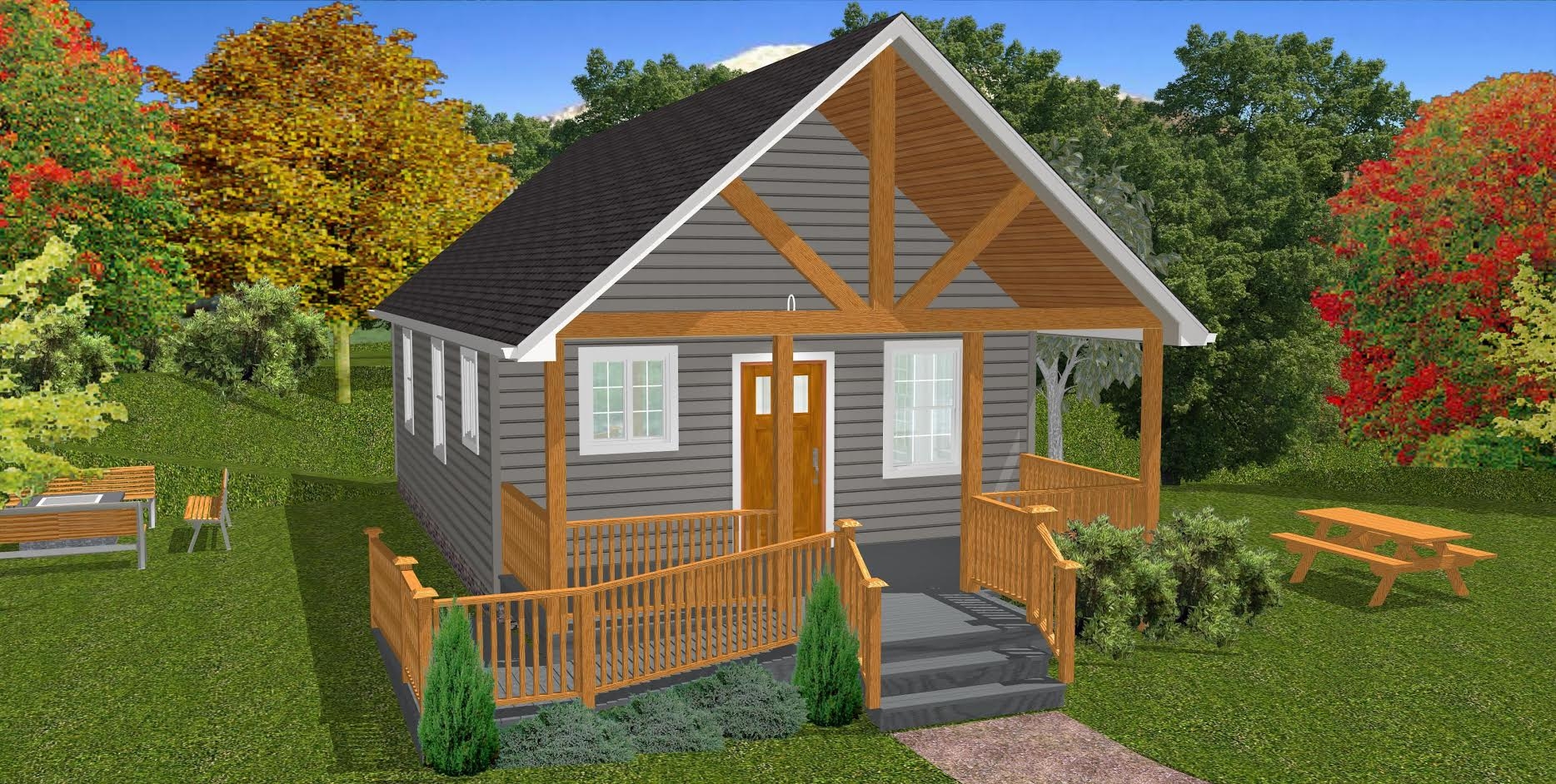 The Oasis 600 Sq Ft Wheelchair Friendly Home Plans