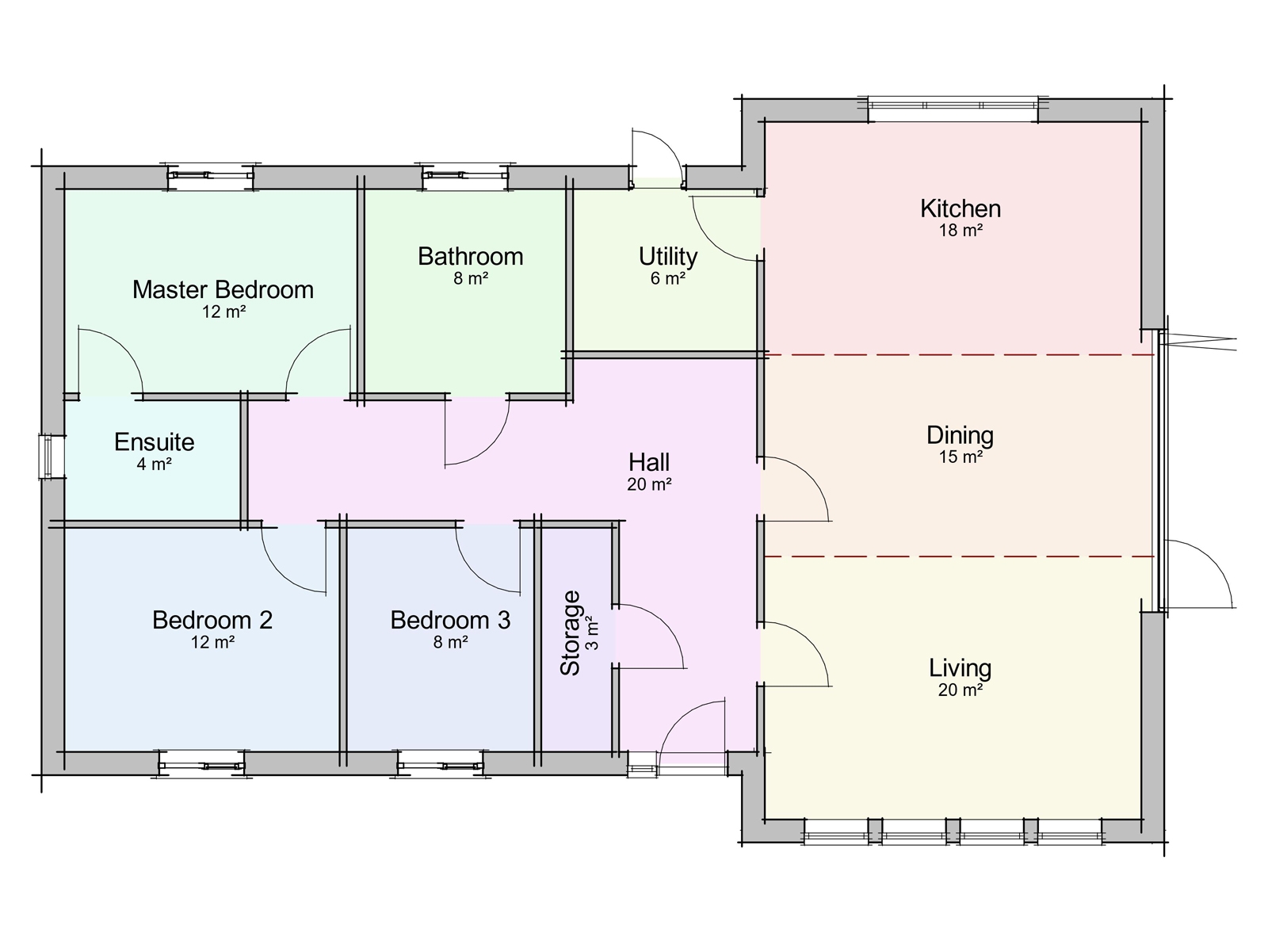 Three Bedroom Contemporary Bungalow Design The Pembridge