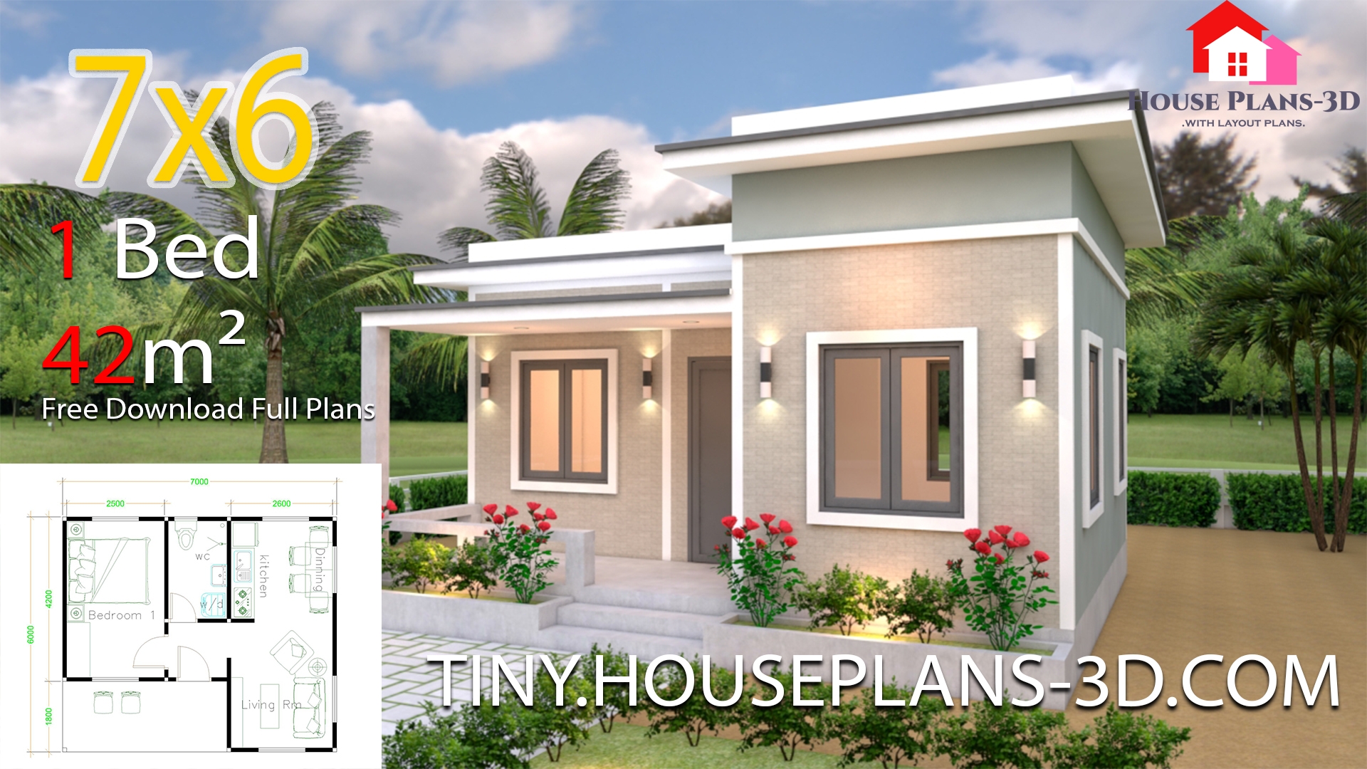 Tiny House Plans 7 6 With One Bedroom Flat Roof Tiny House Plans Tiny House Plans 7 6 With One Bedroom Flat Roof Tiny House Plans